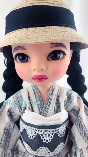 Custom Animator Doll Mulan in Pretty Kimono and Hat