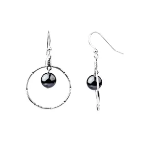 Earring | Notched Hoop | Hematite