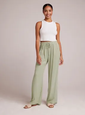 Easy Pleated Wide Leg Pant - Coastal Sage