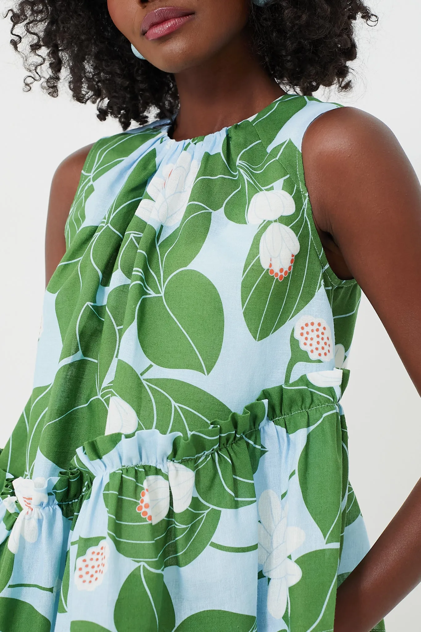 Green Waterlily Alora Linen Top