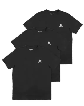 Money Clothing - 3 Pack Lounge Crew Neck T-Shirts - Black