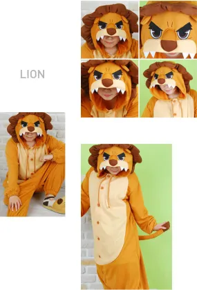 PITaPATs kids onesie animal jumpsuit costume - long sleeve brown king lion