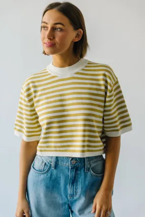 The McGregor Striped Tee in Mustard   White